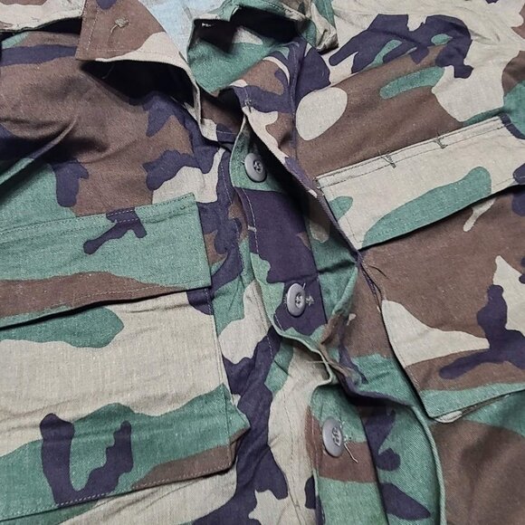 Military Coat DLA100-83-C-0408 Camouflage Combat Woodland Pattern Size L Long - Picture 12 of 14